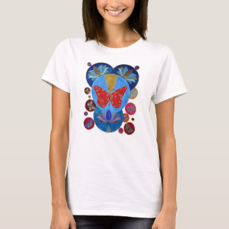 Heiliges Lotus u. der Schmetterling T-Shirt
