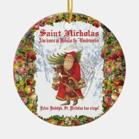 Heiliges Nicholas des Weihnachten4 das Keramik Ornament (Vorne)