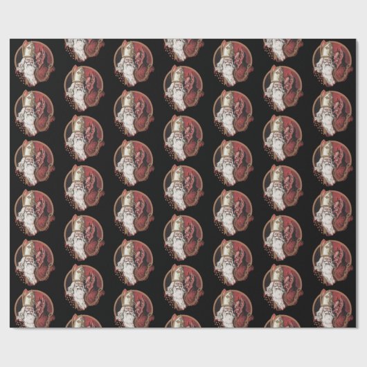 Heiliges Nicholas und Krampus Geschenkpapier (Flach)
