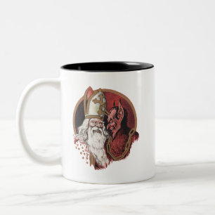 Heiliges Nicholas und Krampus Zweifarbige Tasse