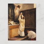 Heiliges Opfer der Messe Katholischer Priester Postkarte (Vorderseite)