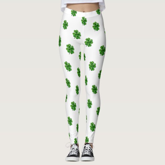 Heiliges Patricks vierblättriges Kleeblatt Leggings (Vorderseite)