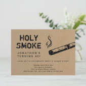 Heiliges Raucher-Zigarrennacht Geburtstagsruhestan Einladung (Stehend Vorderseite)