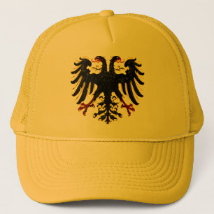 Heiliges Römisches Emblem auf gelbem LKW-Hut Truckerkappe