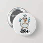 Heiliges Schaf Lustiger Tierwitz Button (Vorne & Hinten)