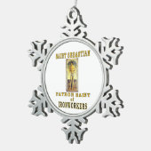 HEILIGES SEBASTIAN SCHNEEFLOCKEN Zinn-Ornament (Rechts)