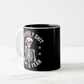 Heiliges Shirt Was ein Jahr Weihnachten Spaß Skele Zweifarbige Tasse (Vorderseite Links)