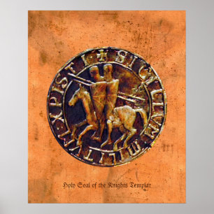 Heiliges Siegel der Ritter Templar Religiöse Kunst Poster