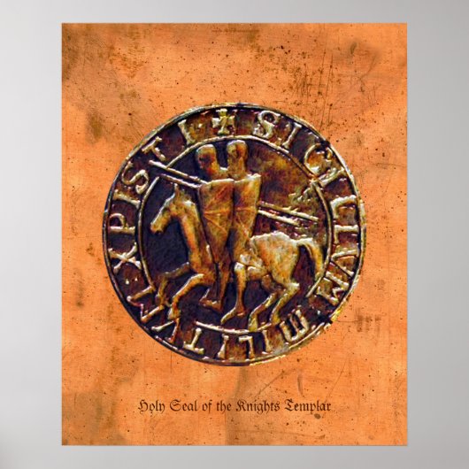 Heiliges Siegel der Ritter Templar Religiöse Kunst Poster (Vorne)