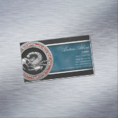 Heiliges Silberkorpion auf schwarz Magnetische Visitenkarte (Beispiel)