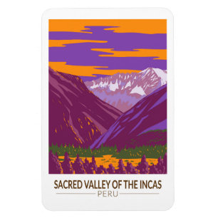 Heiliges Tal Peru Reise Kunst Vintage Magnet