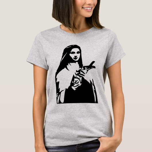 Heiliges Therese des Lisieux Damen-Shirts T-Shirt (Vorderseite)