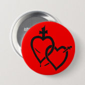 Heiliges u. tadelloses Herz-Button Button (Vorne & Hinten)