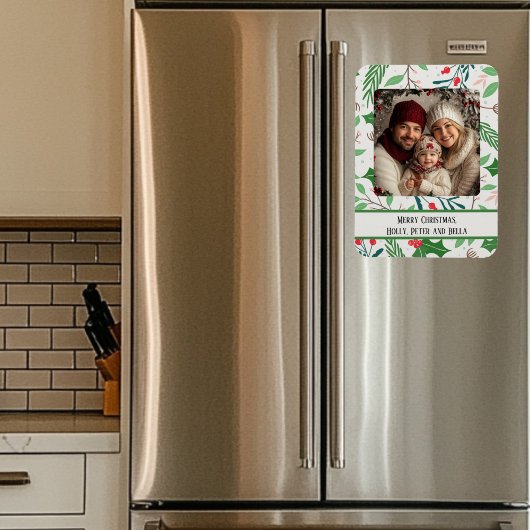 Heiliges und Berry Weihnachtsfest Foto Magnet