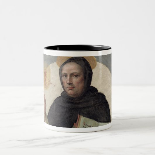 Heiliges Vincent Ferrer (Fresko) Zweifarbige Tasse (Mittel)