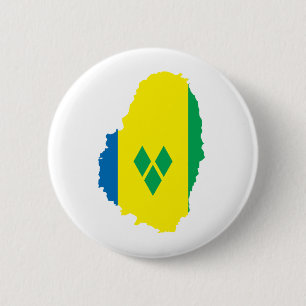Heiliges Vincent-Flaggen-Karte Größengleich Button