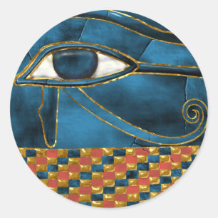 Heiliges Wedjat-Auge des Horus Runder Aufkleber