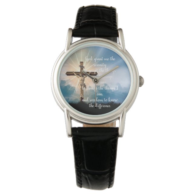 Heiligkeit Gebet mit Jesus auf Crucifix Armbanduhr (Vorderseite)