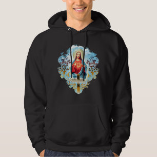 Heiligstes Herz Jesu Christi Vintage Kreuz Katholi Hoodie