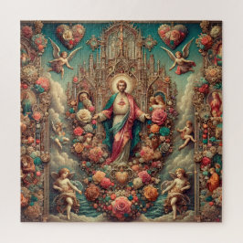 Heiligstes Herz Jesu Florale Barockkunst Puzzle