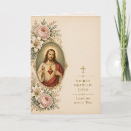 Heiligstes Herz Jesu, ich vertraue auf Dich Blumig Karte