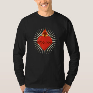Heiligstes Herz Jesu Katholische Traditionelle Lat T-Shirt
