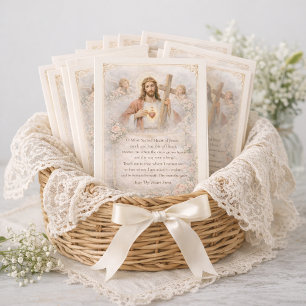 Heiligstes Herz Jesu Kreuz Gebet Florales Design