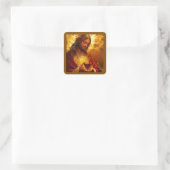 Heiligstes Herz Jesu Quadratischer Aufkleber (Tasche)