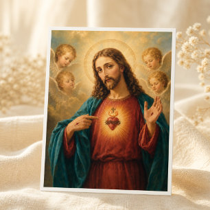 Heiligstes Herz Jesu religiös vintage Postkarte