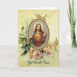Heiligstes Herz Jesu Rosen Gute Besserung Karte