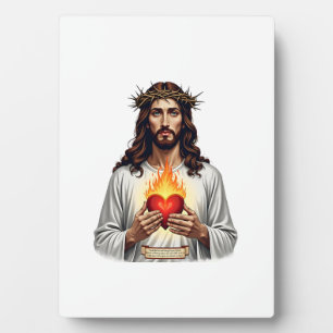 Heiligstes Herz Jesu Vintage-Gravur Glaubens-Shirt Fotoplatte