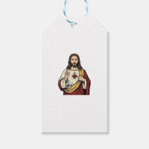 Heiligstes Herz Jesu Vintage-Stich Vektor Kunst_1 Geschenkanhänger