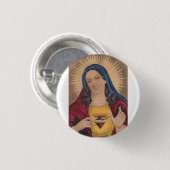 Heiligstes Herz Mariens Button (Vorne & Hinten)