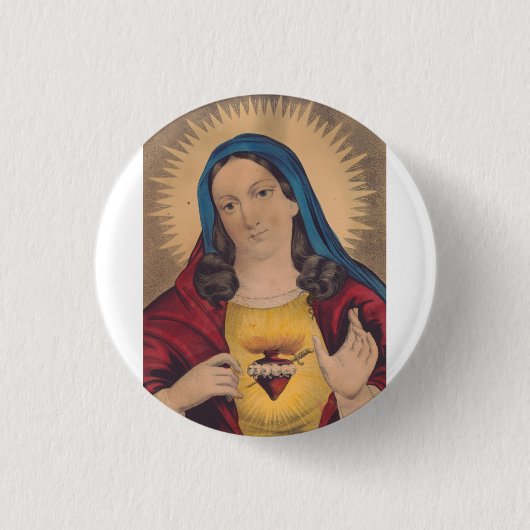 Heiligstes Herz Mariens Button (Vorderseite)