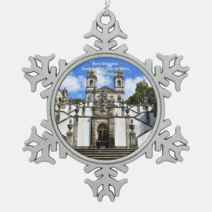 Heiligtum Bom Jesus, Braga, Portugal Schneeflocken Zinn-Ornament