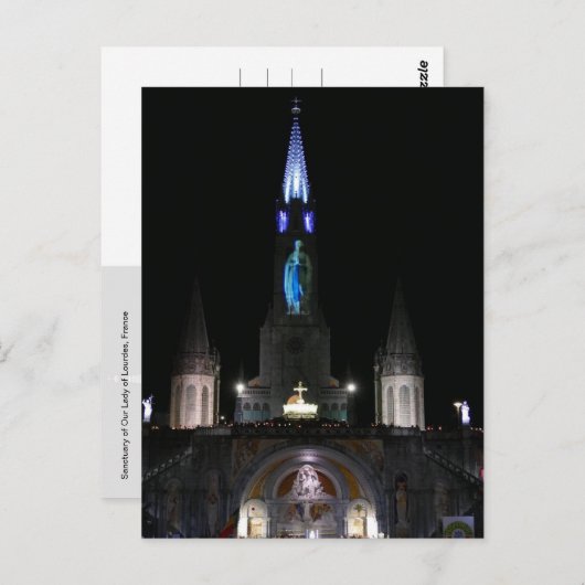 Heiligtum der Gottesmutter von Lourdes, Frankreich Postkarte (Vorne/Hinten)