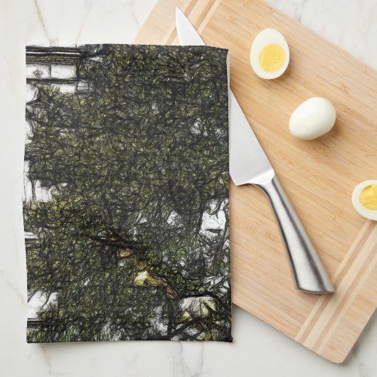 Heiligtum inmitten der Bäume Geschirrtuch (Viertel Falte)