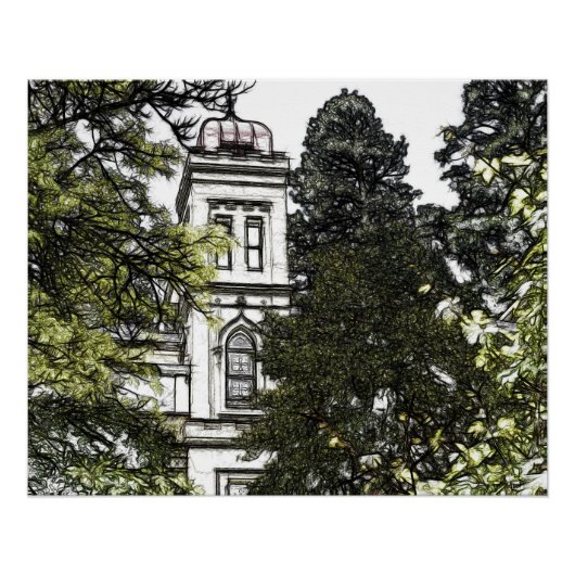 Heiligtum inmitten der Bäume Poster (Vorderseite)