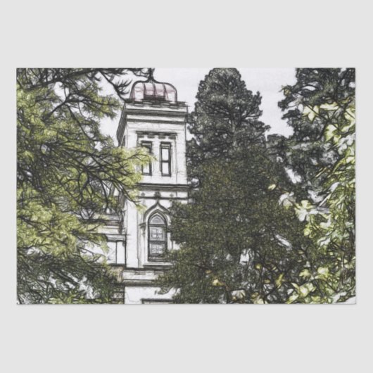 Heiligtum inmitten der Bäume Seidenpapier (Vorderseite)