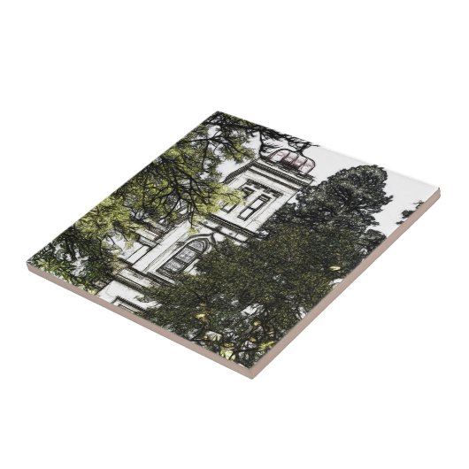 Heiligtum inmitten der Keramik Bäume Fliese (Seite)