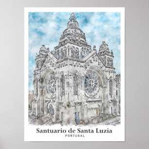 Heiligtum Santa Luzia Portugal Reise Poster