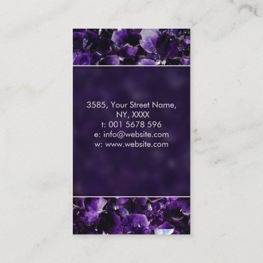 Heilkristall-Cluster für Amethyst Visitenkarte (Rückseite)