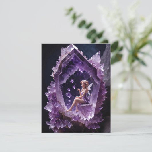 Heilkristalle Amethyst Fairy Dankeskarte (Stehend Vorderseite)