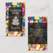 Heilkristalle-Cluster für bunte Edelsteine Visitenkarte (Vorne/Hinten)