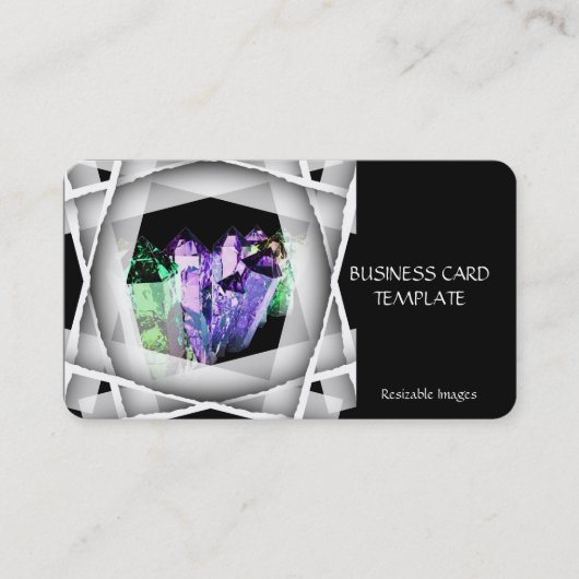 Heilkristalle Emerald Amethyst Business Card Visitenkarte (Vorderseite)
