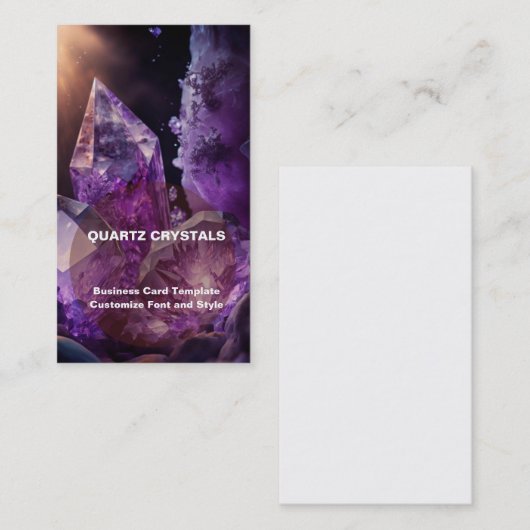 Heilkristalle - Kristallatest Visitenkarte (Vorne/Hinten)
