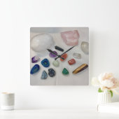 Heilkristalle Quadratische Wanduhr (Zuhause)