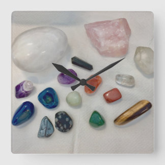 Heilkristalle Quadratische Wanduhr