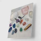 Heilkristalle Quadratische Wanduhr (Winkel)