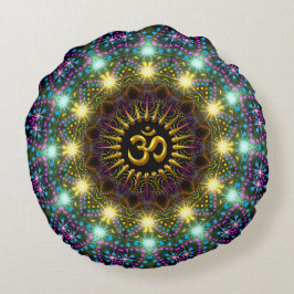 Heillicht Mandala Om Symbol Rundkissen Rundes Kissen